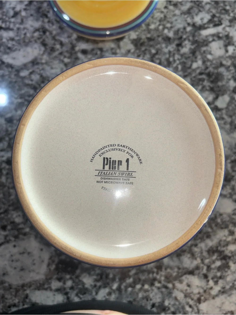 Rare Pier 1 Y2K retired Italian Swirl Terracotta Cannister with lid